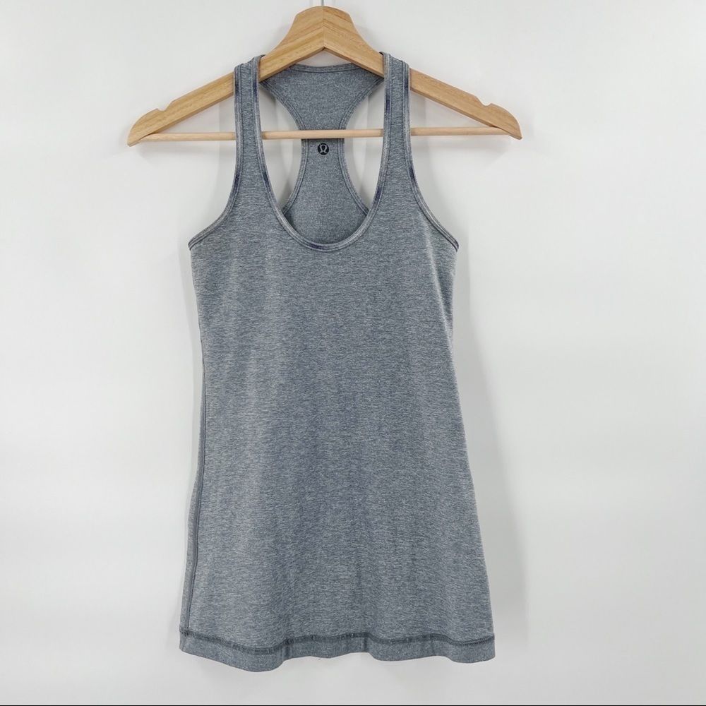 𝅺LULULEMON reversible grey racerback tank top size 4